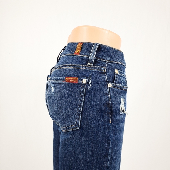 7FAM Ankle Skinny Distressed Jeans Size 24 - Picture 8 of 11
